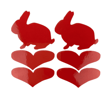 Odsevne nalepke ShamanRacing rabbit set 6pcs rdeča
