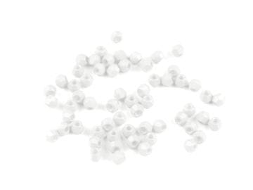 Rezani stekleni biseri Ø4 mm - beli (5 g)