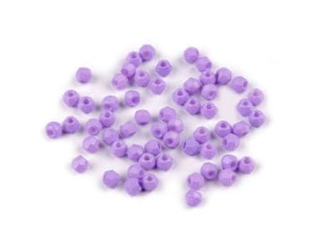 Rezani stekleni biseri Ø4 mm - vijolična lila (5 g)