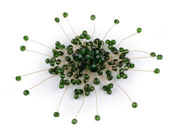 Broška z brušenimi steklenimi kroglicami Ročno izdelano - (7) zeleno zlato