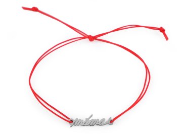 Zapestnica z obeskom iz nerjavečega jekla mama - rdeča mama