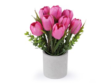 Umetni tulipani v loncu - roza