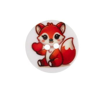 Gumb - komplet 6 kosov - premer 15 mm - Fox