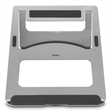 Hama Aluminium, stojalo za prenosni računalnik, od 28 cm (11") do 40 cm (15,6"), zložljivo, aluminij, srebrna