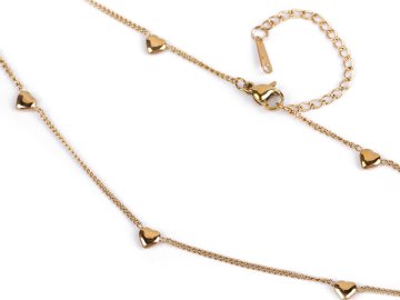 Ogrlica srčki iz nerjavečega jekla - zlata