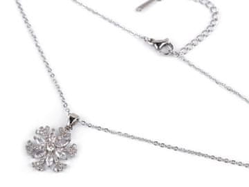 Ogrlica snežinke iz nerjavečega jekla s kristali - kristal