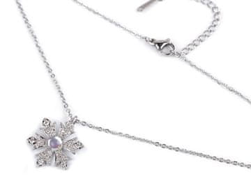 Ogrlica snežinke iz nerjavečega jekla s kristali - kristal AB