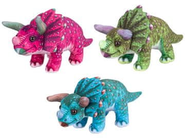 Triceratops plišast 30 cm - mešanica barv (roza, zelena, modra)