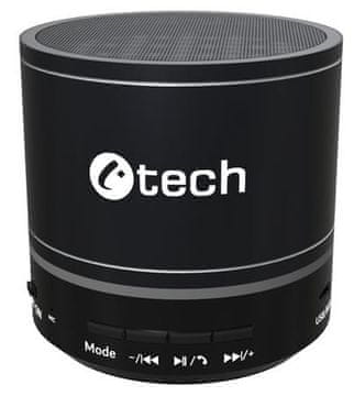 C-TECH Zvočnik SPK-08B, bluetooth, baterija, USB-C, črn