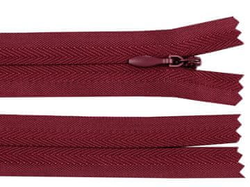 Skrita spiralna zadrga št. 3 dolžine 20 cm - bordo