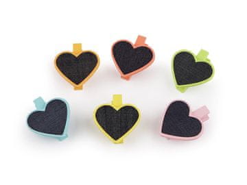 Leseni žebljički z mizo - zvezda, srce, cvet - srčna mešanica