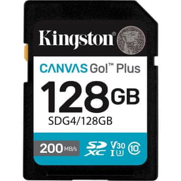 Pomnilniška kartica Kingston 128 GB SDXC Canvas Go Plus Gen4 C10 UHS-I U3