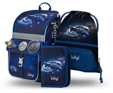 BAAGL SET 3 Zippy Spaceship: aktovka, svinčnik, torba