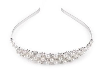 Strass naglavni trak z biseri - kristal