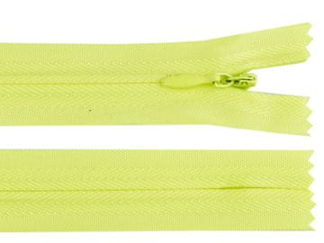 Skrita spiralna zadrga št. 3 dolžine 30 cm - rumena neonska