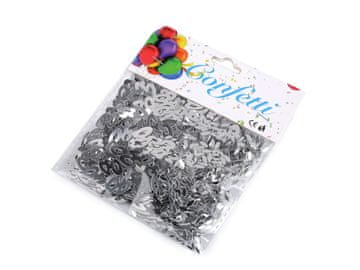 Konfeti številke 30; 40; 50; 60 - za zabave, praznovanja rojstnih dni - (40) srebrni