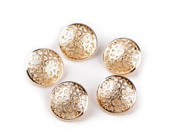 Kovinski filigranski gumb velikosti 24", 28" - (28") zlato klasično (5 kosov)