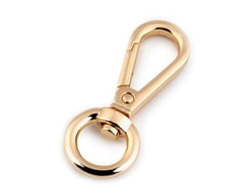 Kovinska vrtljiva karabinka, 12 mm - roza zlata (10 kosov)