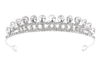 Strass naglavni trak / krona za lase z zankami - kristalno srebrna