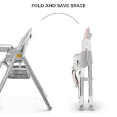 Kinderkraft LASTREE stolček za hranjenje 2v1, roza