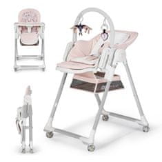 Kinderkraft LASTREE stolček za hranjenje 2v1, roza