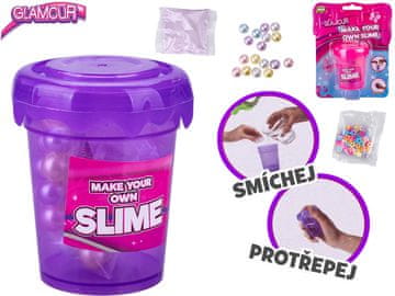 Komplet Glamour za ustvarjanje lastnega sluza - mešanica barv (vijolična, rožnata)