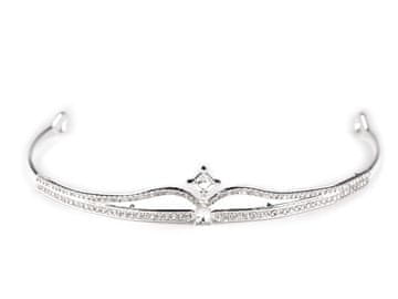 Strass naglavni trak / krona za lase - kristalna krona