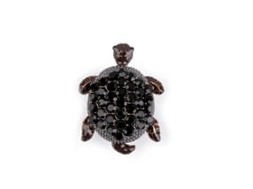 Broška s kristali želva - jet