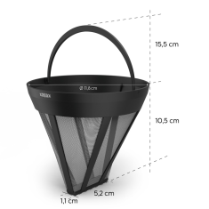 Xavax Barista trajni filter za aparat za kavo, nadomestni filter velikosti 4, črn