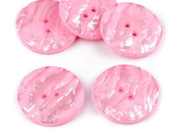 Biserni gumb velikosti 60" - roza biser (5 kosov)