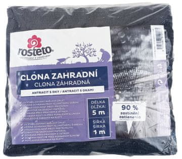 Vrtni sit 90% Rosteto - 5x1 m antracit z očesi