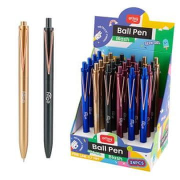 EASY BLASH Kroglično pero, modra polželezna kartuša, 0,7 mm, 24 kosov v pakiranju, mešanica kovinskih barv