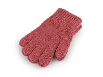 Otroške pletene rokavice - koralna svetloba