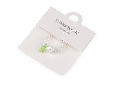 Prstan iz brušenih kroglic z AB učinkom - bel