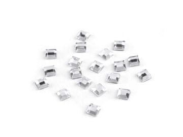 Stekleničke Hotfix kvadratne ravne 4x4 mm - kristal (2 g)
