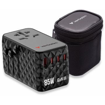 Verbatim GaN III adap. 85W 4xUSB-C+1xUSB-A VERBA