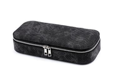 Škatla za nakit z zadrgo 11x24x5 cm - črna