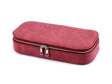 Škatla za nakit z zadrgo 11x24x5 cm - bordo