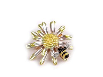 Broška cvet s čebelico, metulji - rumeno-zeleni cvet