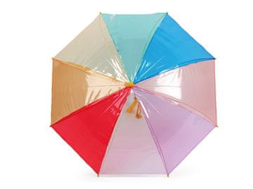 Otroški prozorni mavrični dežnik - rumen