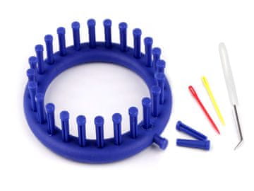 Plastični okvir za pletenje tunelov, šalov, klobukov Ø14 cm - safirno modra