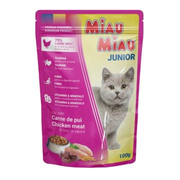 Miau Miau Cat Junior piščanec, žepek 100 g
