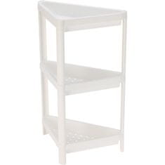 Plastična polica 3-nivojska kotna 71 cm bela KO-009000030