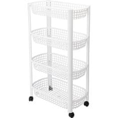 Kuhinjski voziček 4 nivoji 79 cm bela KO-019000030