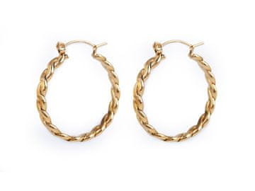 Uhani iz nerjavečega jekla pleteni krogi - zlati