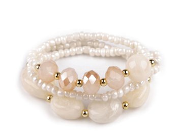 Komplet 3 elastičnih zapestnic - najlažja kremasta.