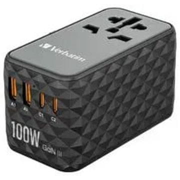 Verbatim GaN III adapter 2xUSB-C 100W/2xUSB-A 3.0