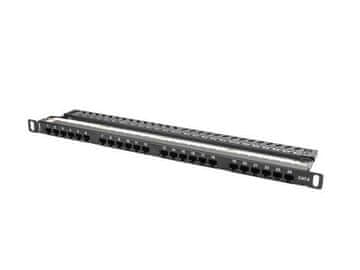 Lanberg PATCH PANEL 24 PORTOV 0,5U 19" CAT.6 UTP BLACK