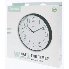 Hama Corsica, stenska ura, premer 30 cm, tihi tek, bela/črna