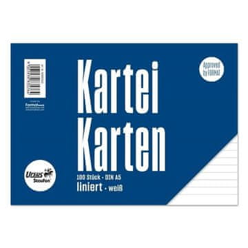Kartoteke A5 - podložene, 100 kosov